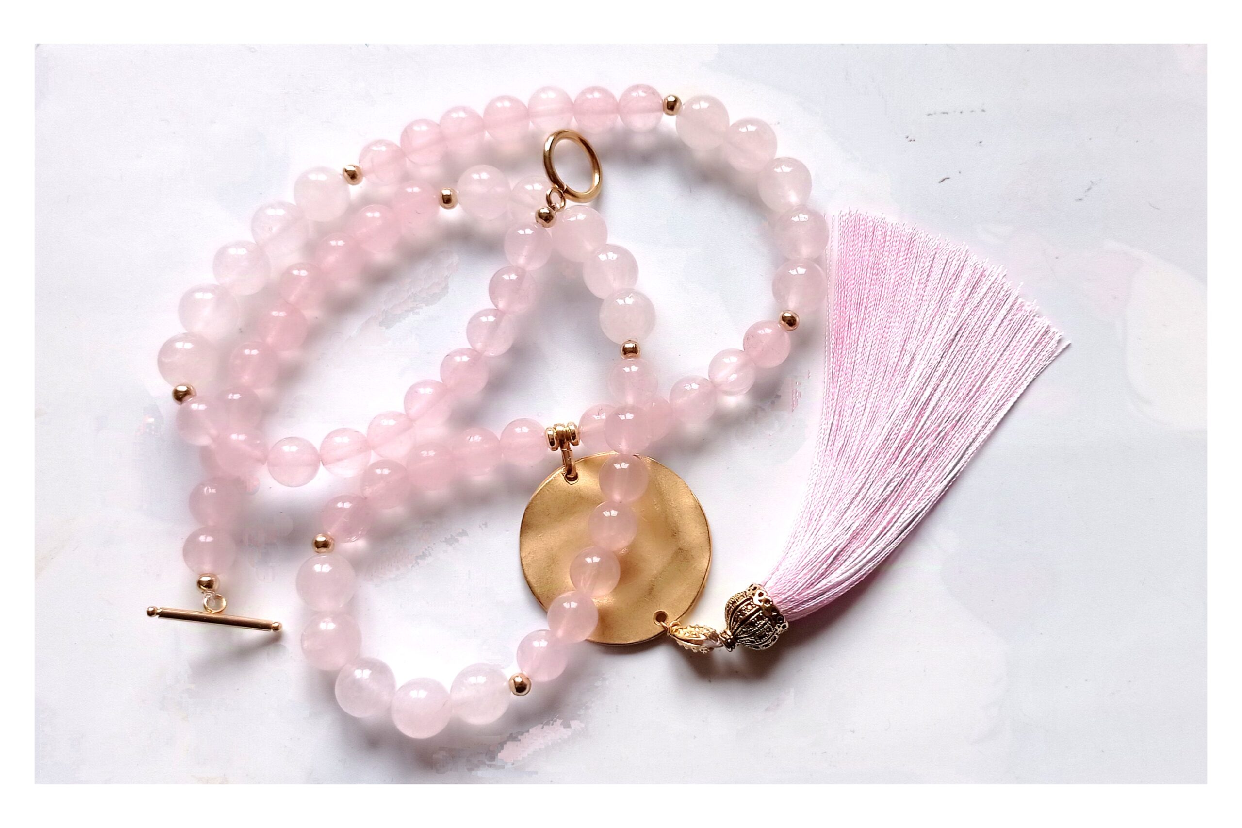 Collana in quarzo rosa