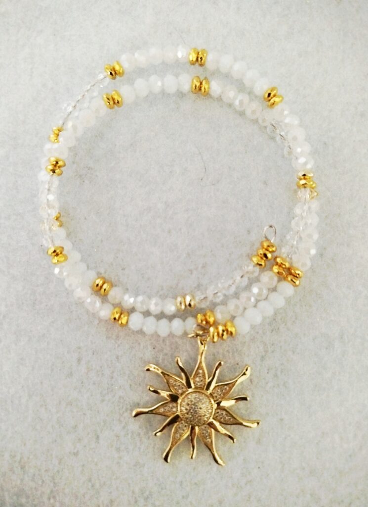 Bracciale in acciaio armonico con charm Sole