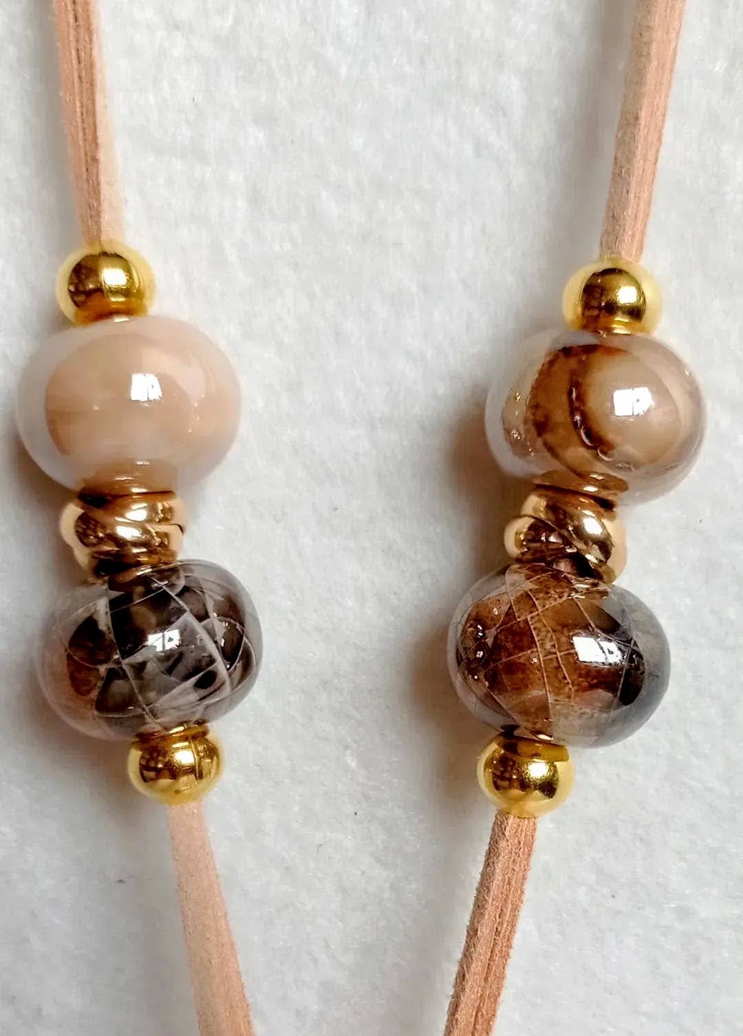 Collana "Lipari" in ceramica ed alcantara - immagine 3