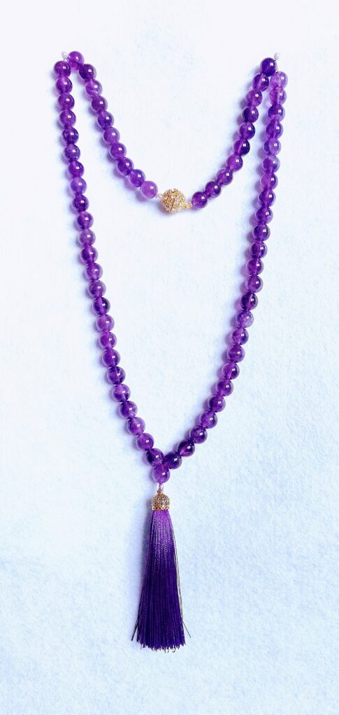 Collana "Methis" in ametista e pendente nappina