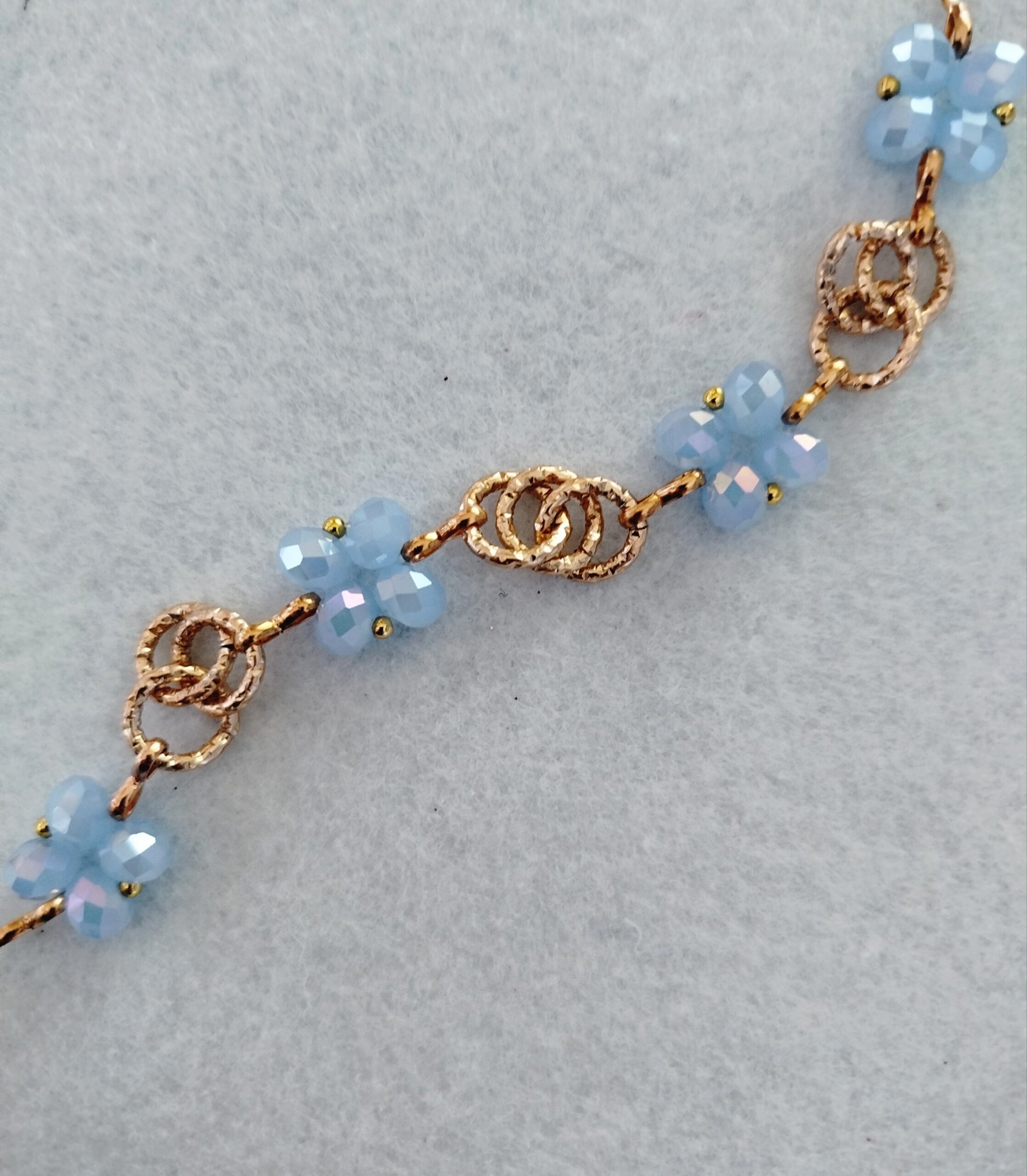 Bracciale "Gioia" ad anelli e poker di perle sfaccettate colorate - immagine 2