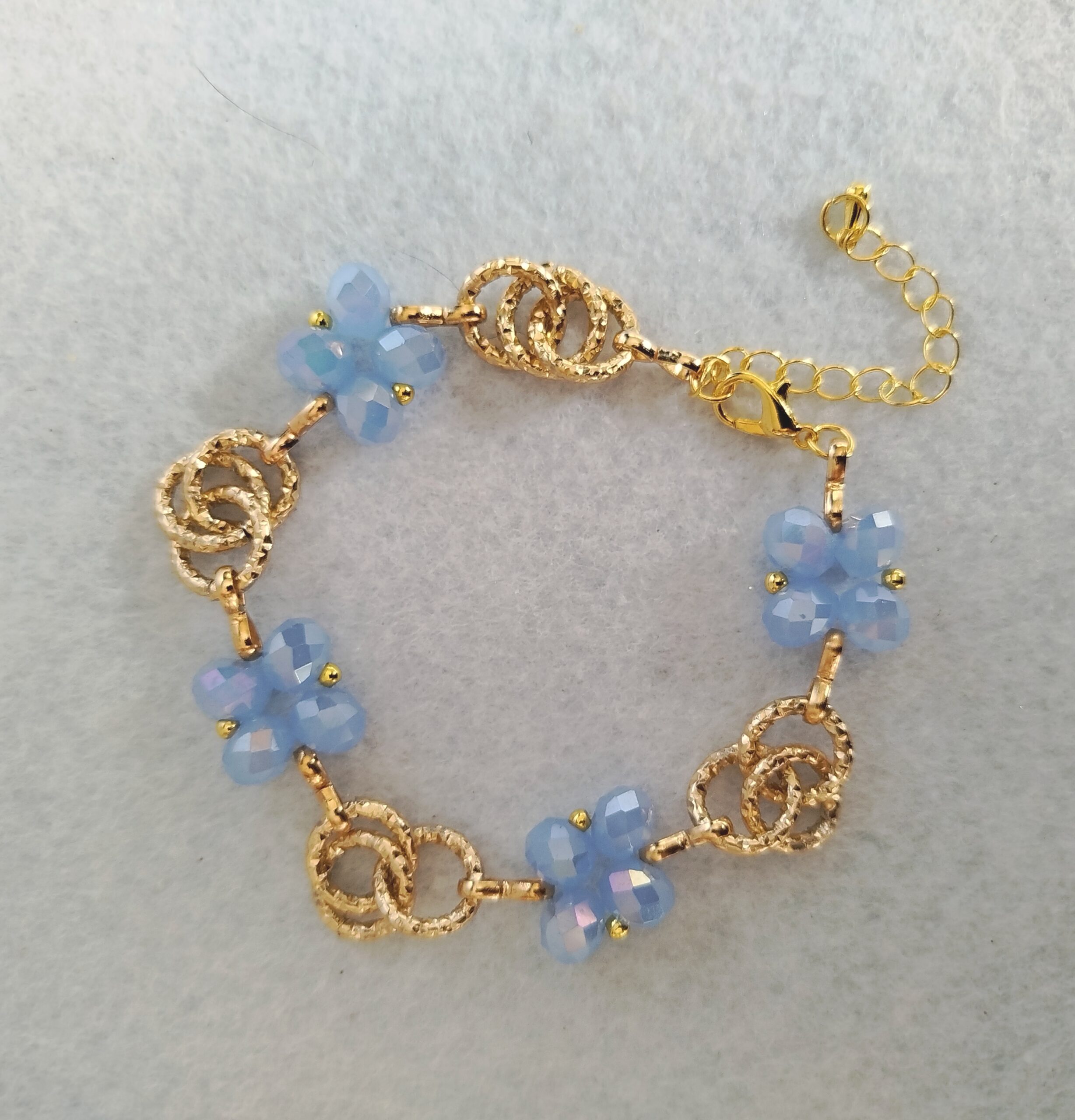 Bracciale "Gioia" ad anelli e poker di perle sfaccettate colorate - immagine 3