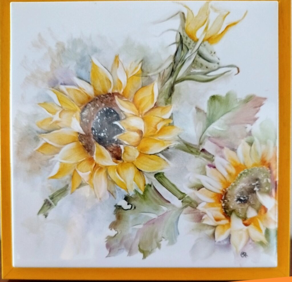 Poggia pentola dipinto a mano "Girasoli"