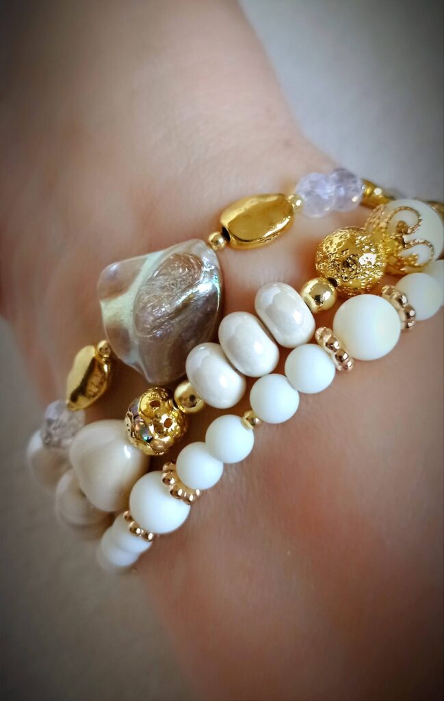 Set bracciali donna "Trio Mix" avorio